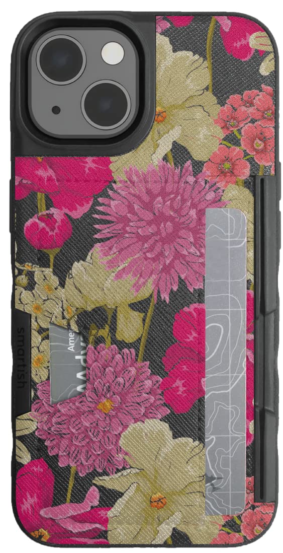 Smartish Full Bloom iPhone 13 Wallet Case - Slim Protective Kickstand Credit Card Holder (Fits iPhone 13) - Perfect for Everyday Use, Travel & Hands-Free Viewing