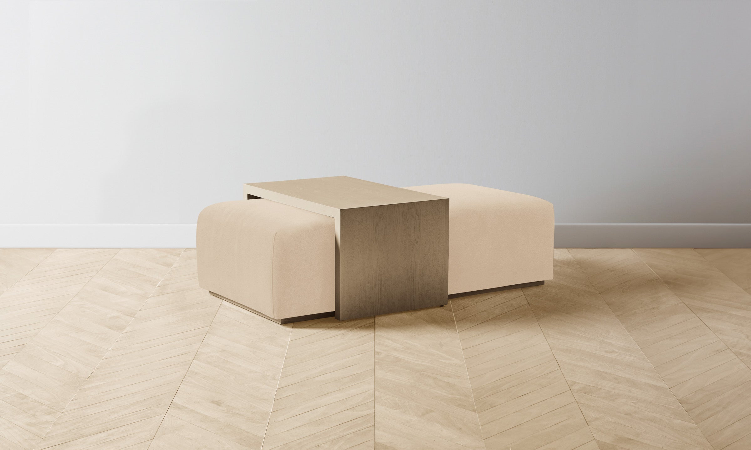 The Bowery Ottoman - Luxe Performance Velvet Upholstered Footrest & Seat, Soft Butter Fabric for Living Room, Bedroom & Office - Perfect for Relaxing & Extra Seating