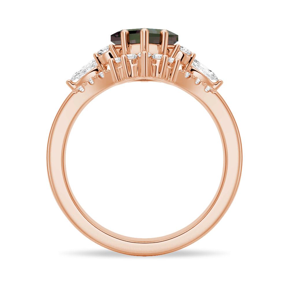 2 CT. Art Deco Kite Cut Alexandrite Engagement Ring Set With Moissanite Accents - Vintage Inspired Wedding Ring for Women, Perfect for Proposals, Anniversaries & Special Occasions