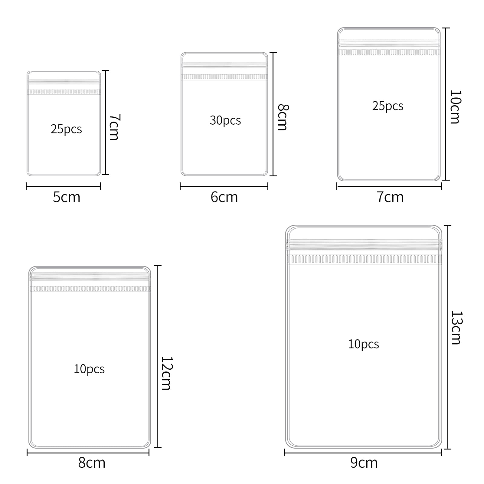 Outus 100 Pack Clear PVC Jewelry Bags with Zipper Lock - Small Transparent Plastic Storage Pouch for Jewelry, Rings, Earrings, Candy - Anti-Tarnish Sealable Packaging Bags for Retail, Gift Wrapping & Organizing