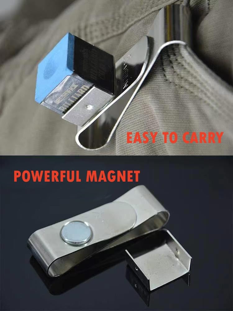 Premium Stainless Steel Billiards Cue Chalk Holder with Clip - Durable Pool Accessory for Professional & Home Use - Perfect for Snooker, 8-Ball & 9-Ball Games
