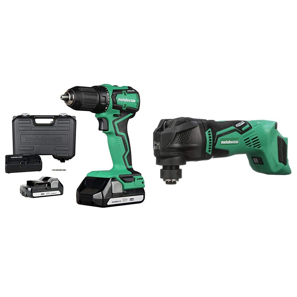 Metabo HPT 18V Cordless Driver Drill & Oscillating Multi-Tool Combo (Bare Tool, No Battery Included) - Perfect for DIY Projects, Home Repairs, and Professional Construction Work