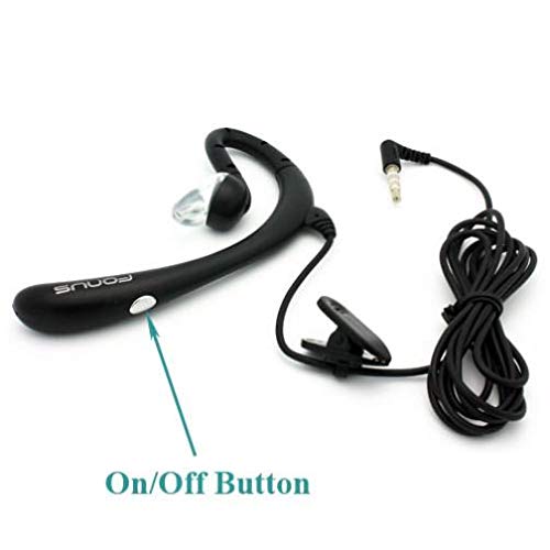 Wired Mono Headset with Mic - 3.5mm Single Earbud Headphone with Over-The-Ear Design, Hands-Free Microphone - Compatible with Motorola One Zoom Phone - Perfect for Call Centers, Driving, and Office Communication