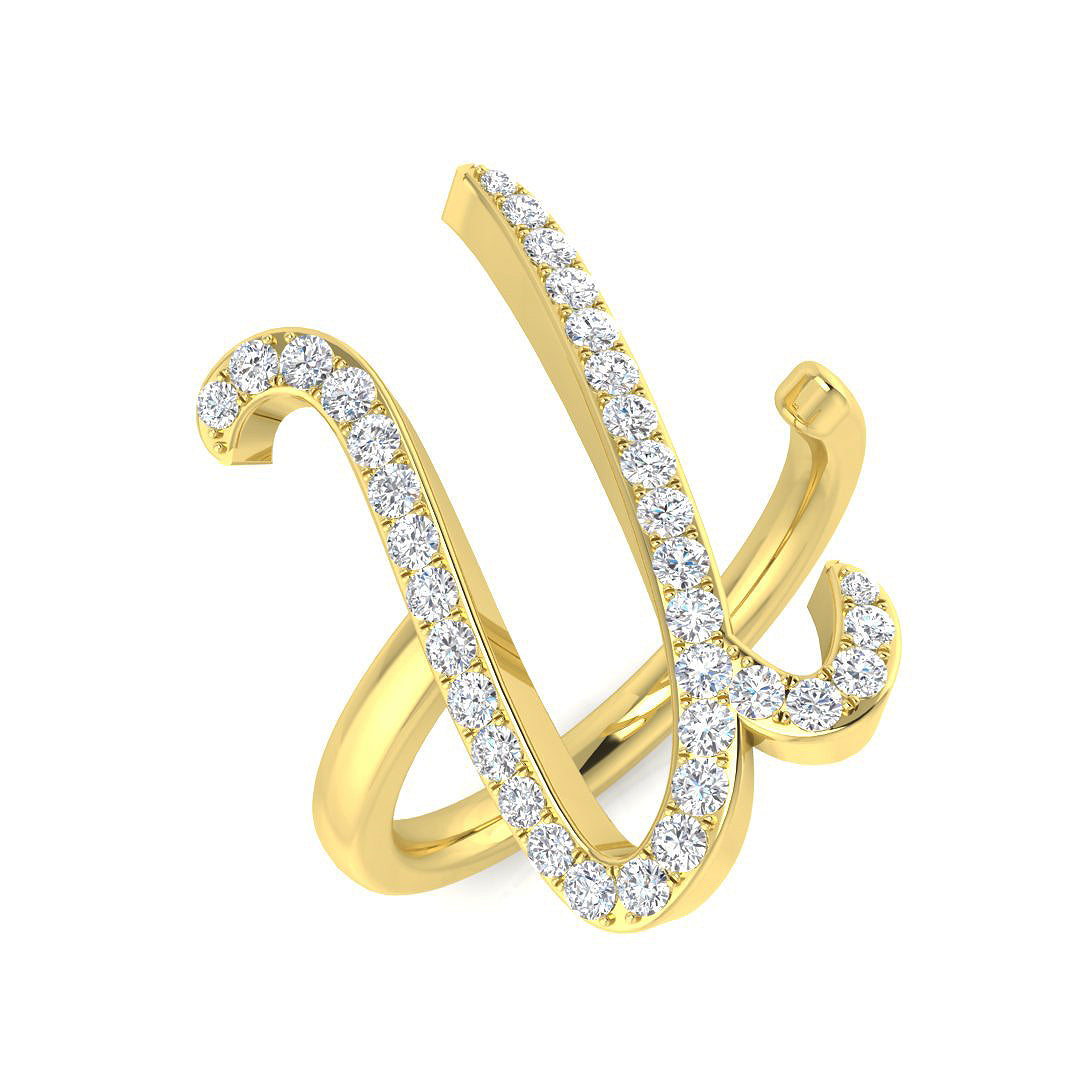Initial Ring in Yellow Gold - Personalized Name Jewelry for Women, Engraved Monogram Ring, Dainty Gold Ring for Gifts, Anniversaries & Everyday Wear