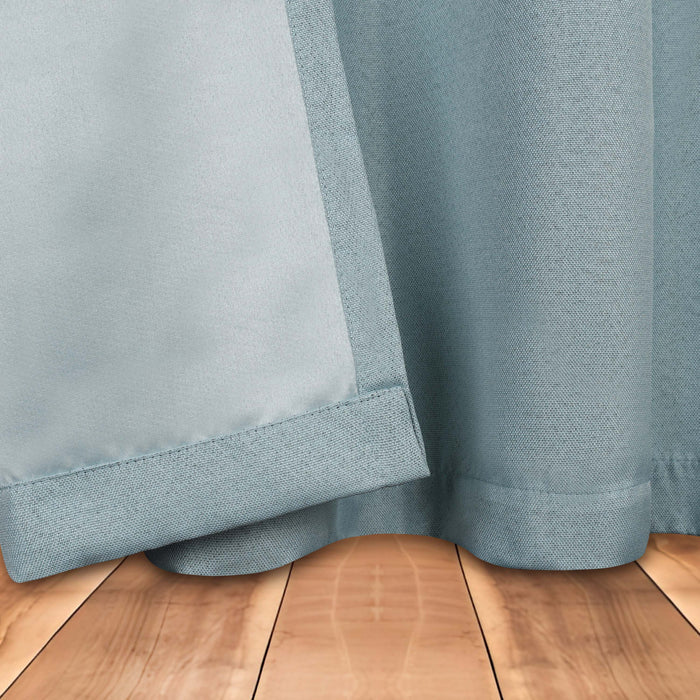 Blackout Curtains for Bedroom - 100% Linen Washable Room Darkening Curtains Set of 2 Panels - Perfect for Home Theater, Nursery & Light Sleepers