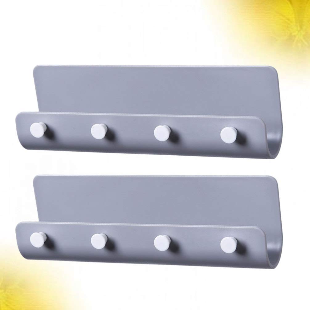 BESPORTBLE Adhesive Coat Rack Hooks 2pcs - Wall Mounted for Kitchen & Closet Storage