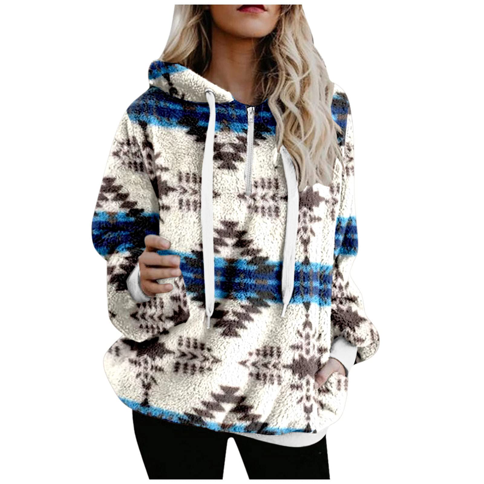 Women's Casual Hooded Sweatshirt with Drawstring & Zipper Pockets - Cozy Long Cardigan for Everyday Wear - Perfect for Lounging, Running Errands and Outdoor Activities