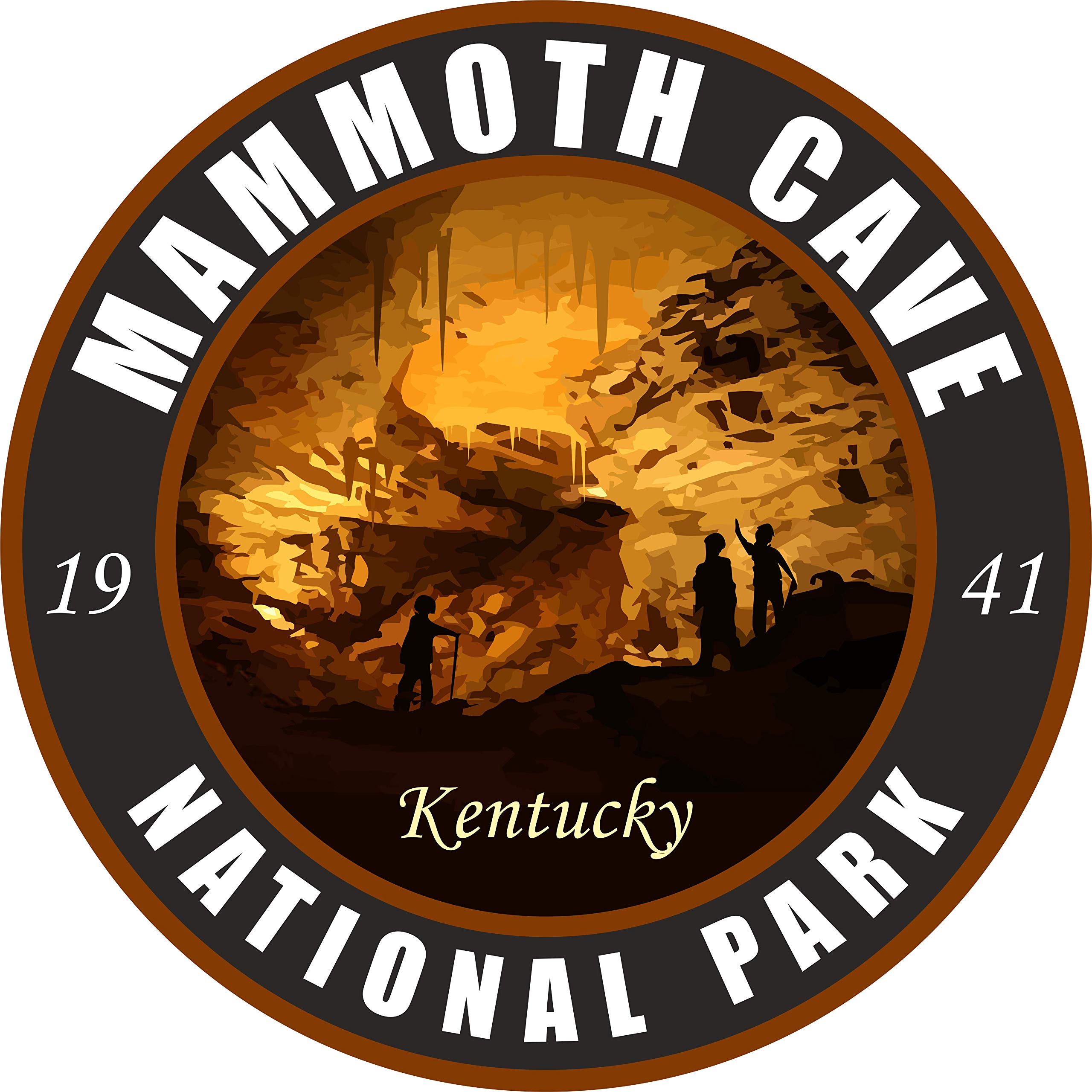 Mammoth Cave National Park Vinyl Sticker - Black Round Waterproof Decal for RV, Trailer, Car & Luggage | Perfect for Hiking, Camping, Travel & Outdoor Adventures | Wilderness Nature Gift Idea