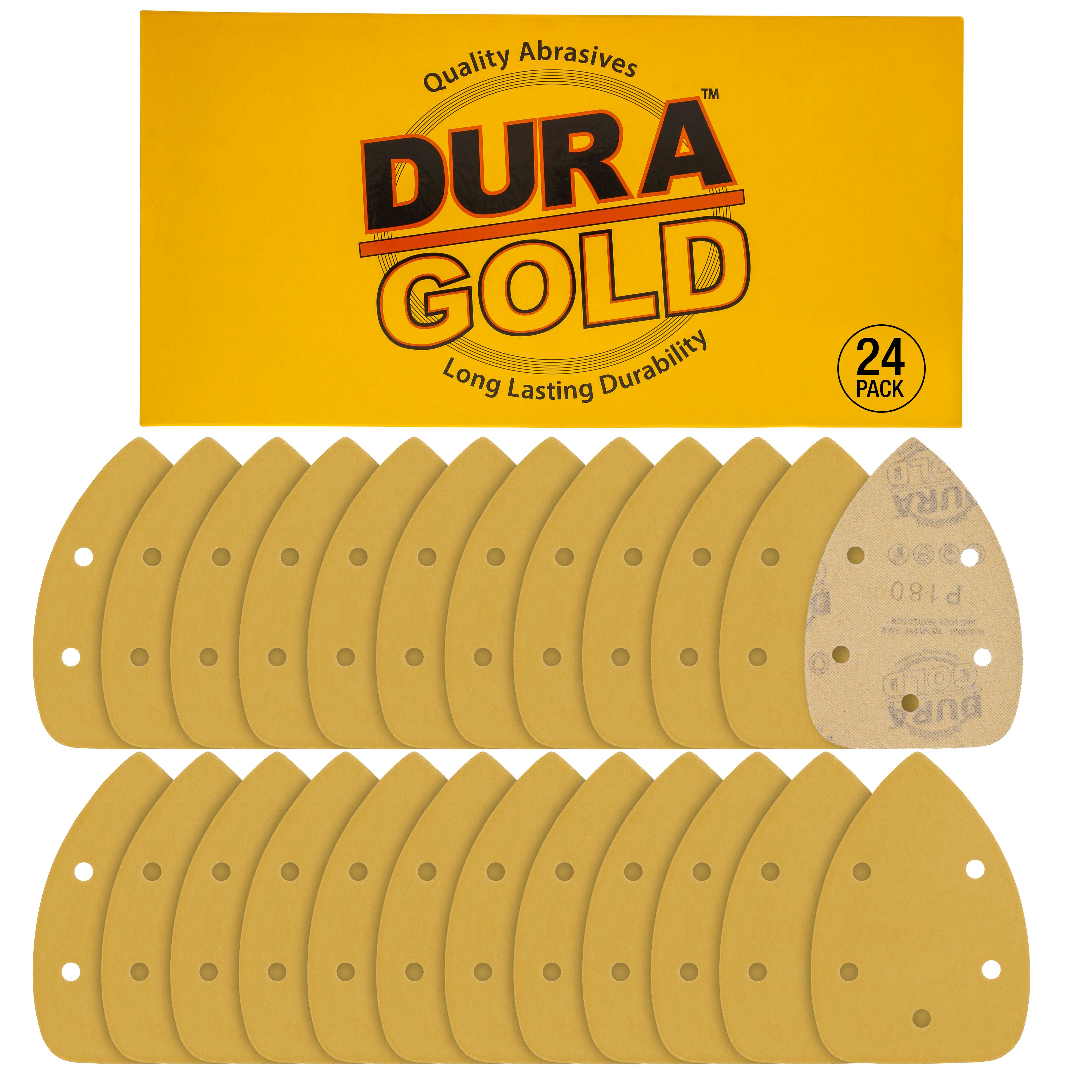 180 Grit 5-Hole Hook & Loop Sanding Discs for Mouse Sanders - 24-Pack | Ideal for Woodworking, Metal Polishing & DIY Projects