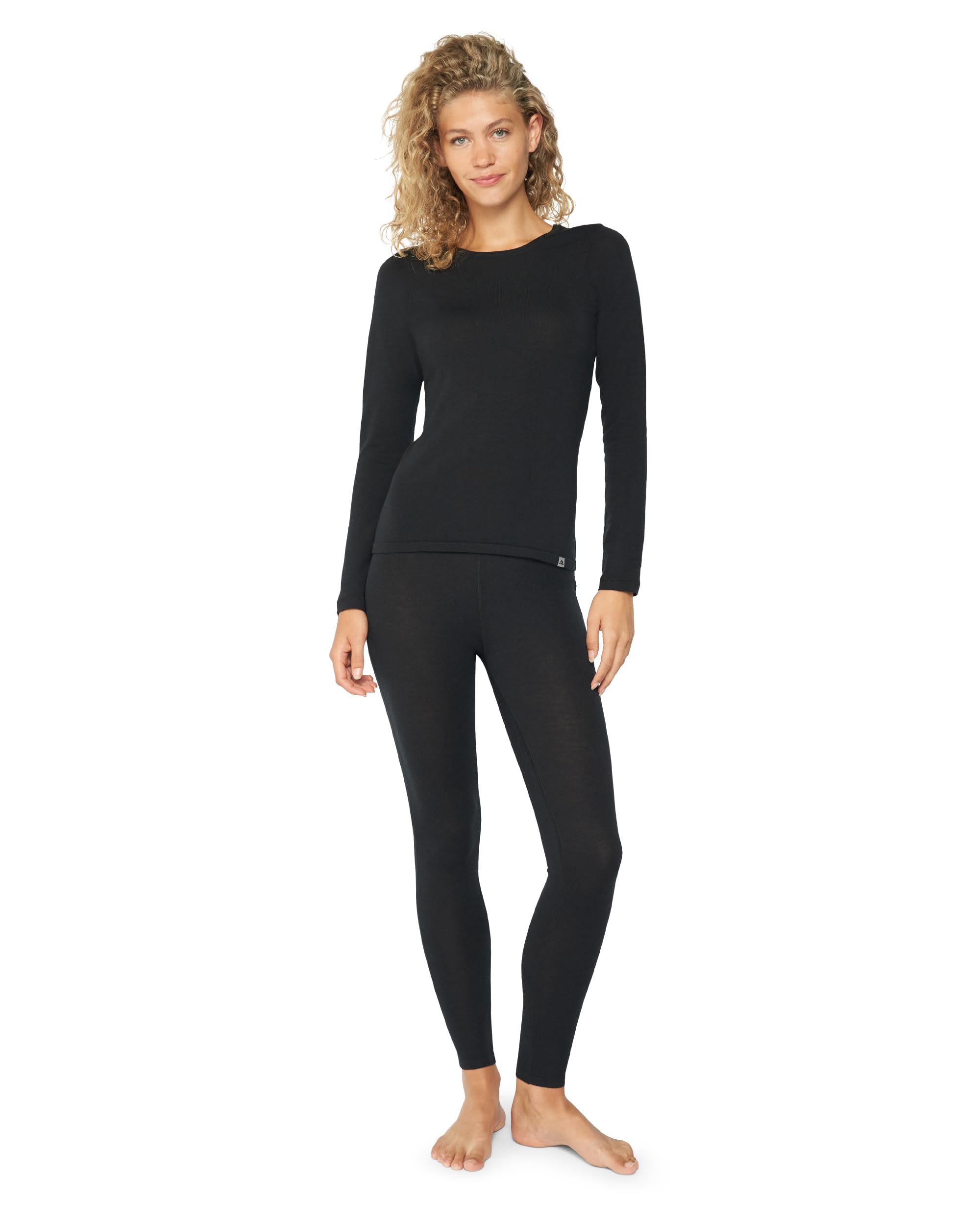 DANISH ENDURANCE Women's Merino Wool Base Layer Set - Thermal Underwear Top & Bottom for Hiking, Skiing & Winter Sports
