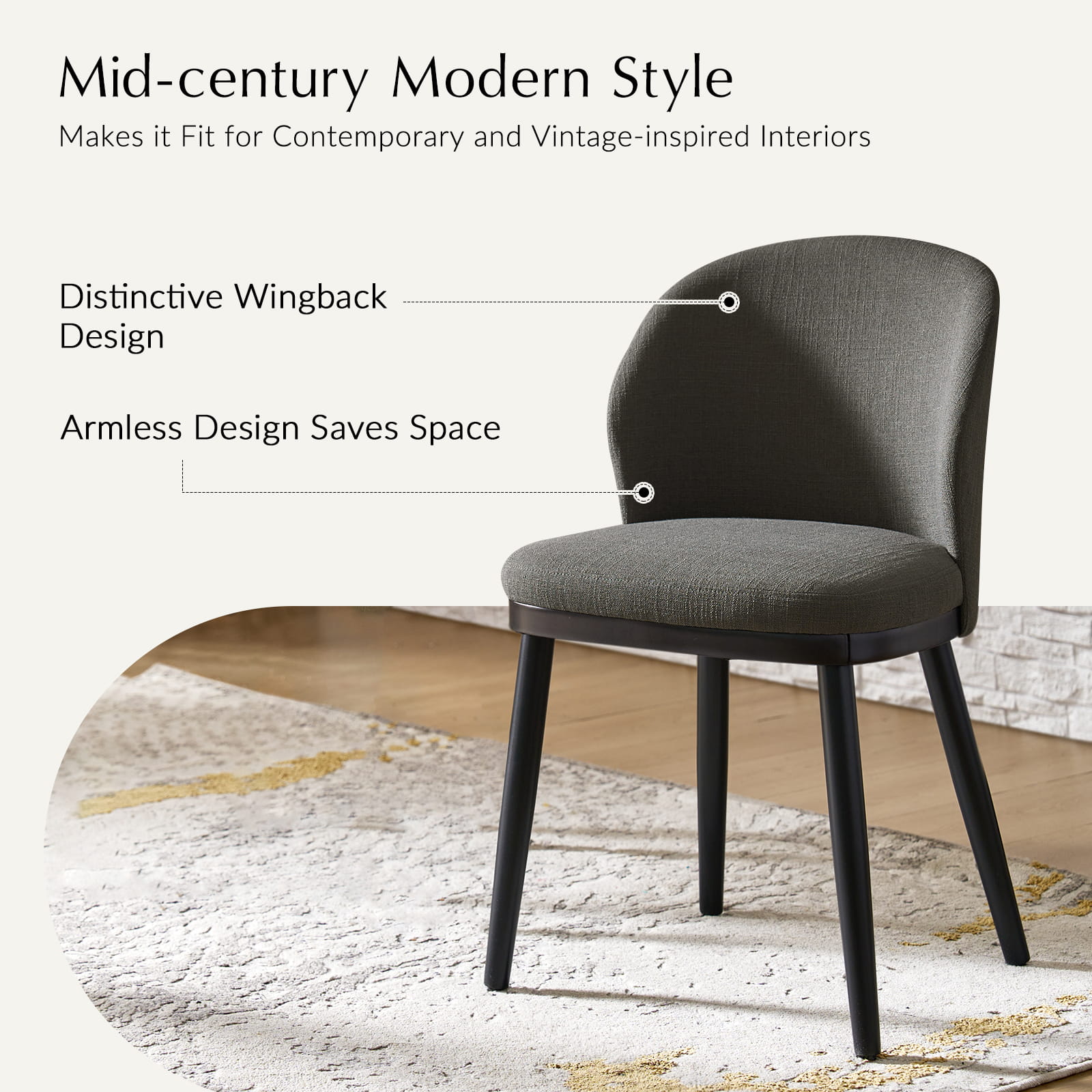 Premium Alrun Dining Chairs with Lumbar Support - Set of 2/4/6 - Modern Comfortable Kitchen & Dining Room Furniture for Home & Restaurant Use