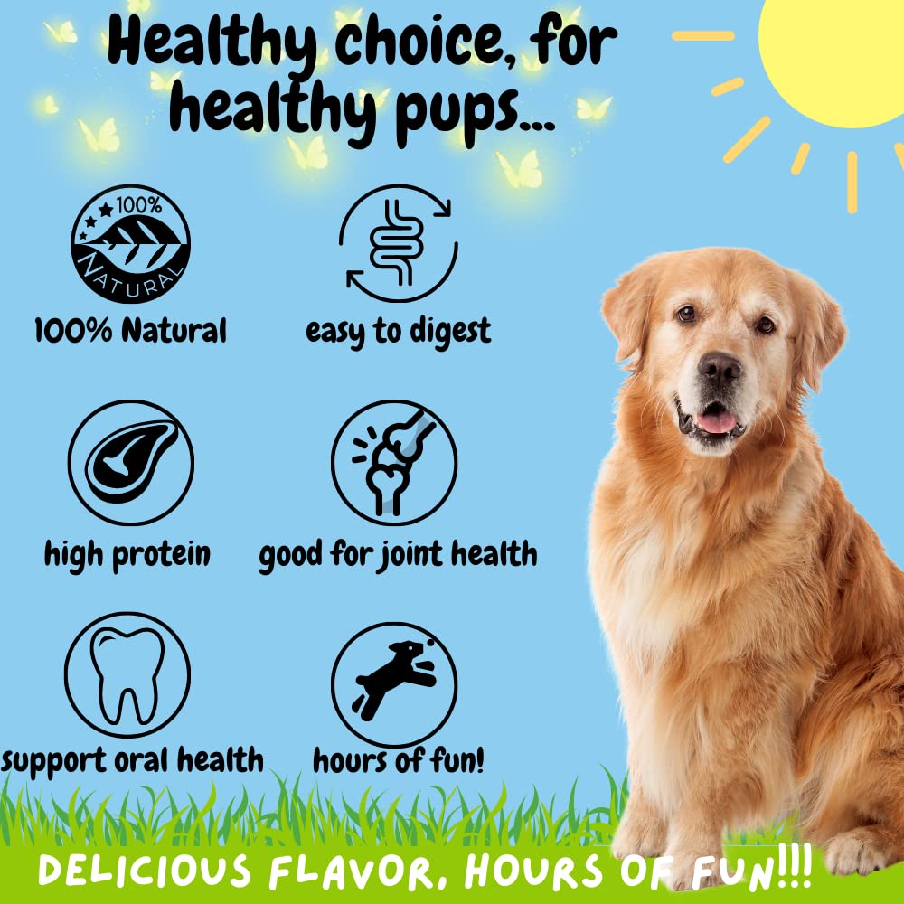 Premium Jumbo Marrow Bones for Dogs (8-Pack) - Extra Large Meaty Filled Dog Chews - Natural Long-Lasting Dental Treats for Large Breed Dogs - Perfect for Chewing, Teething, and Dental Health
