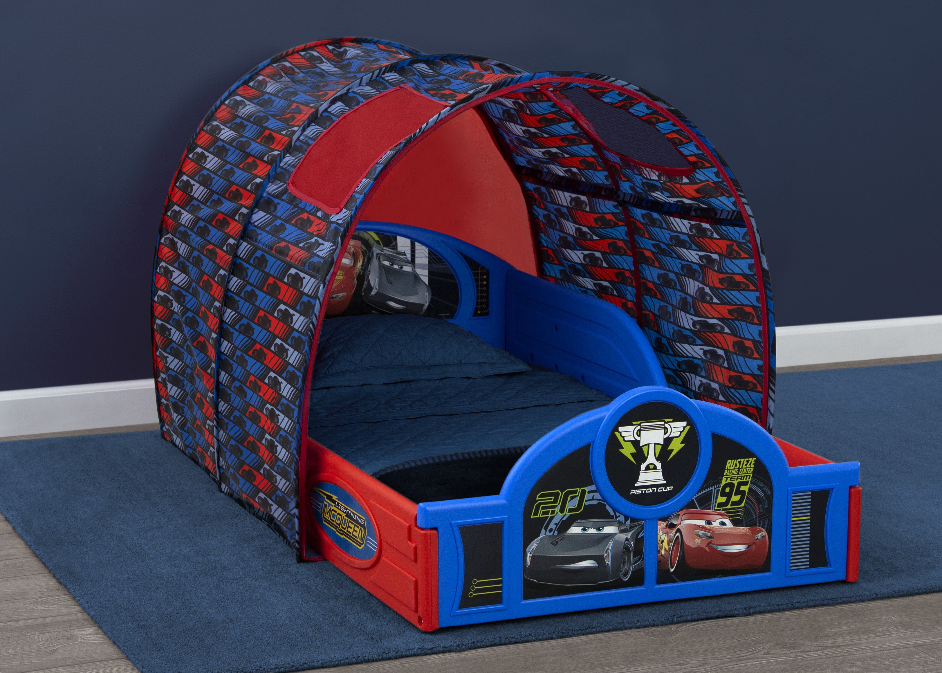 Best Cars Sleep and Play Toddler Bed with Tent - Fun & Cozy Race Car Themed Bed for Kids - Perfect for Playtime, Naps & Bedtime Adventures