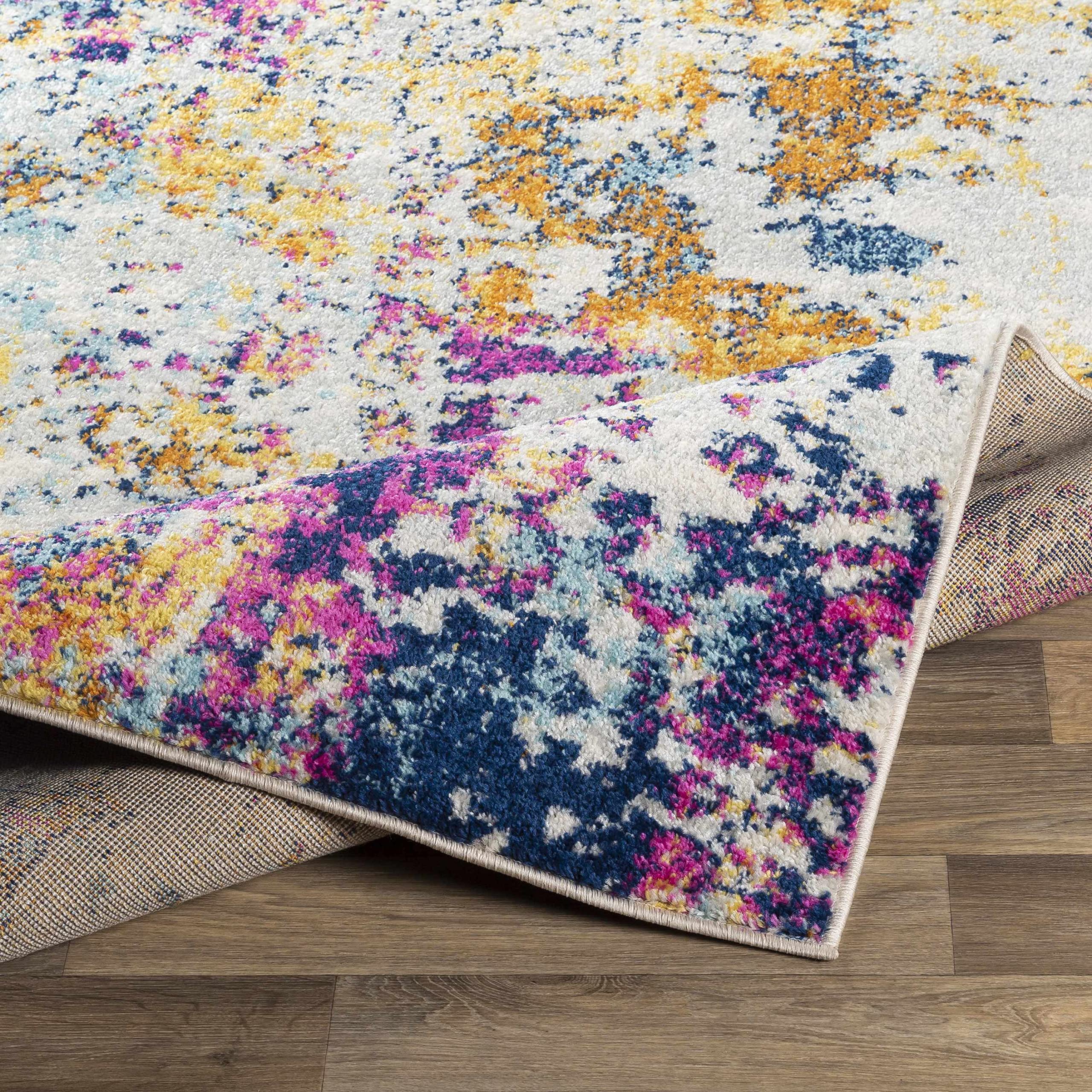 Hauteloom Fowlmere Modern Blue and Orange Area Rug 5'3