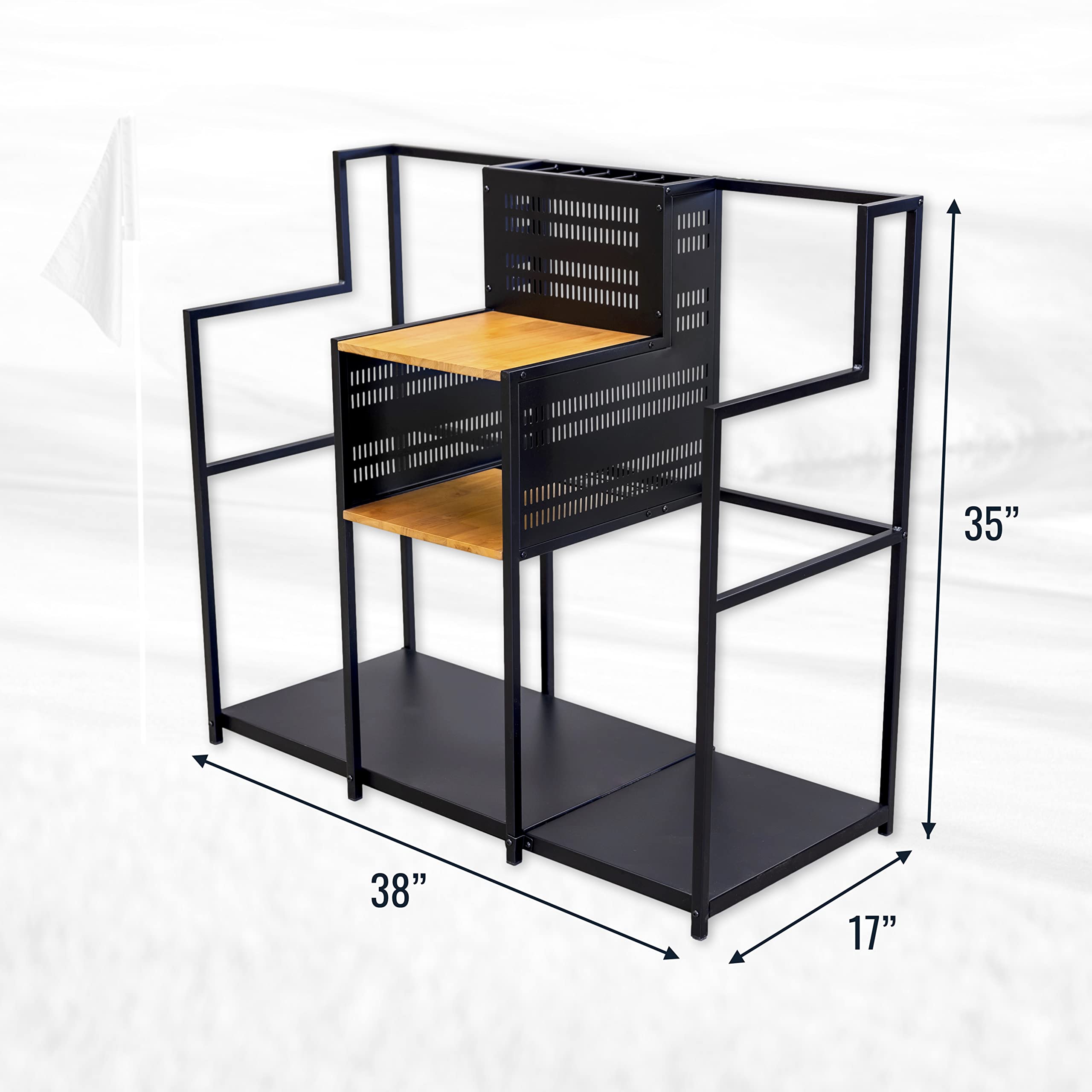 **Premium Teal Triangle Golf Club Organizer - Heavy Duty Freestanding Garage Storage for Golf Bags, Clubs & Accessories - Ideal Golf Gift for Men - Perfect for Home, Garage & Golf Course Storage**
