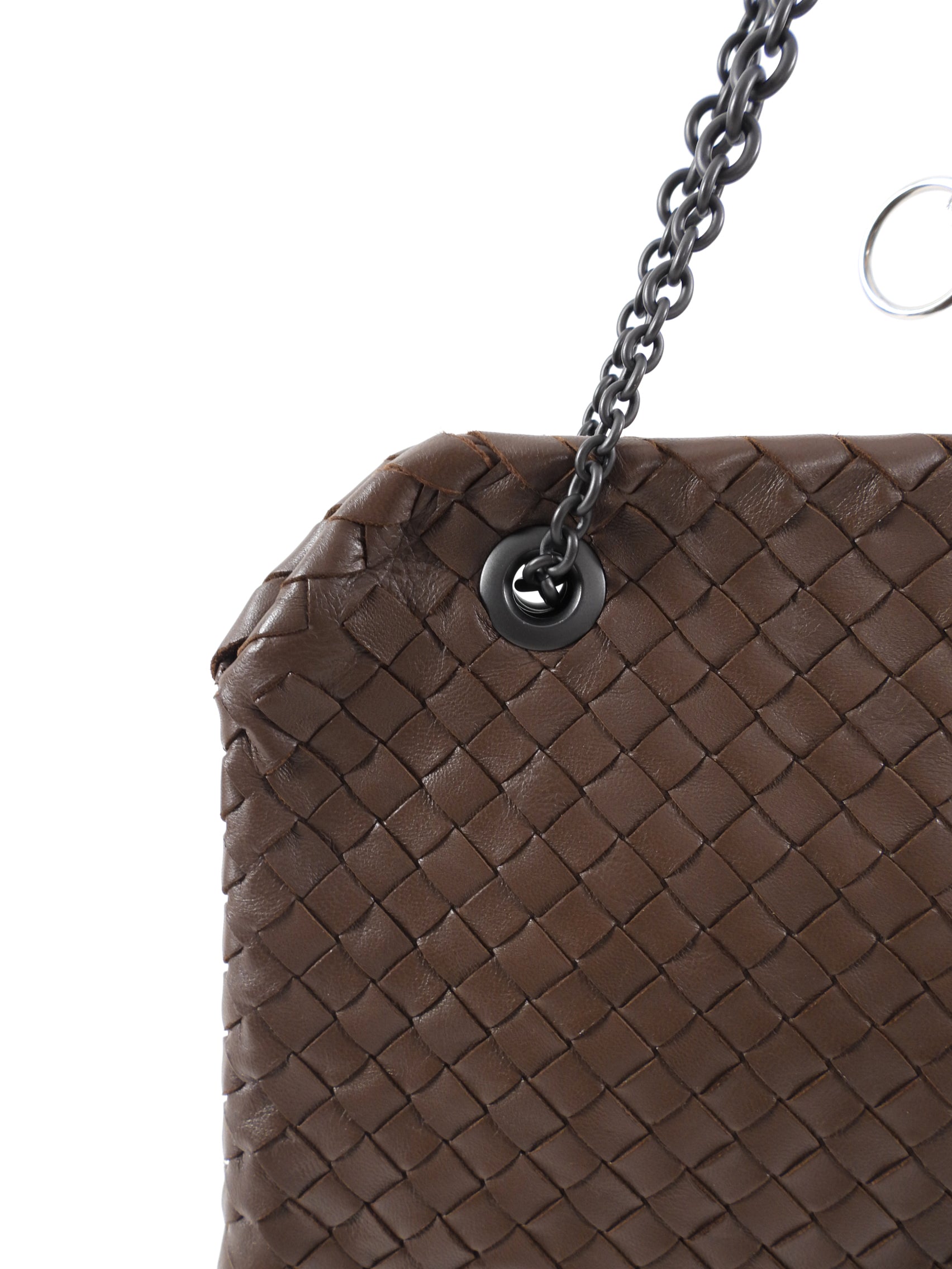 Bottega Veneta Brown Intrecciato Leather Duo Bag - Luxury Crossbody Purse for Women, Designer Handbag with Woven Detailing | Perfect for Work, Travel & Evening Events