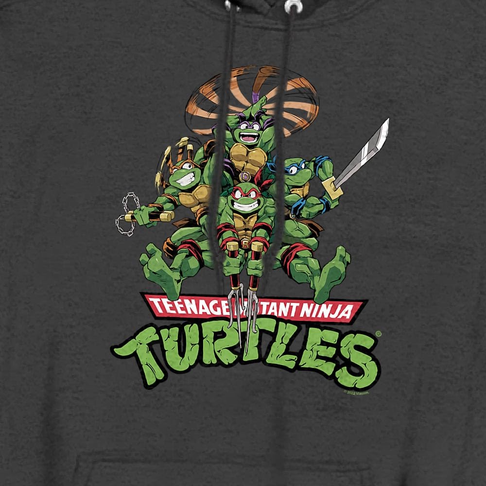 LOGOVISION TMNT Teenage Mutant Ninja Turtles Manga Turtles Unisex Hoodie - Soft Heather Pullover for Men & Women - Perfect for Cosplay, Anime Conventions & Casual Wear