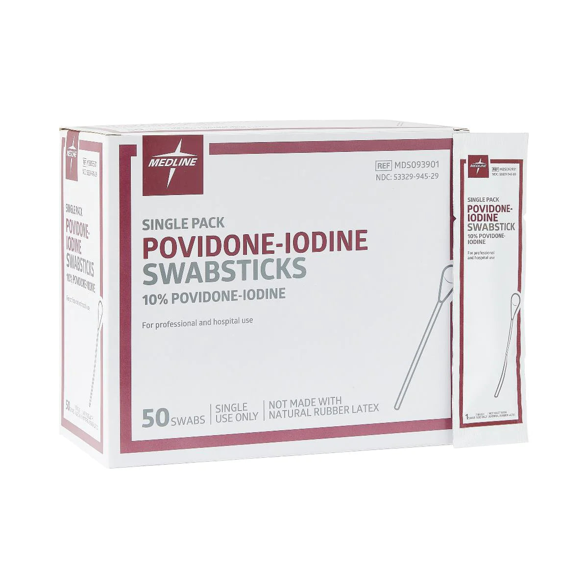 Povidone Iodine Swabsticks - Sterile Antiseptic Wound Care Sticks (50 Count Box) | First Aid, Minor Cuts & Surgical Prep | Medical, Home & Travel Use