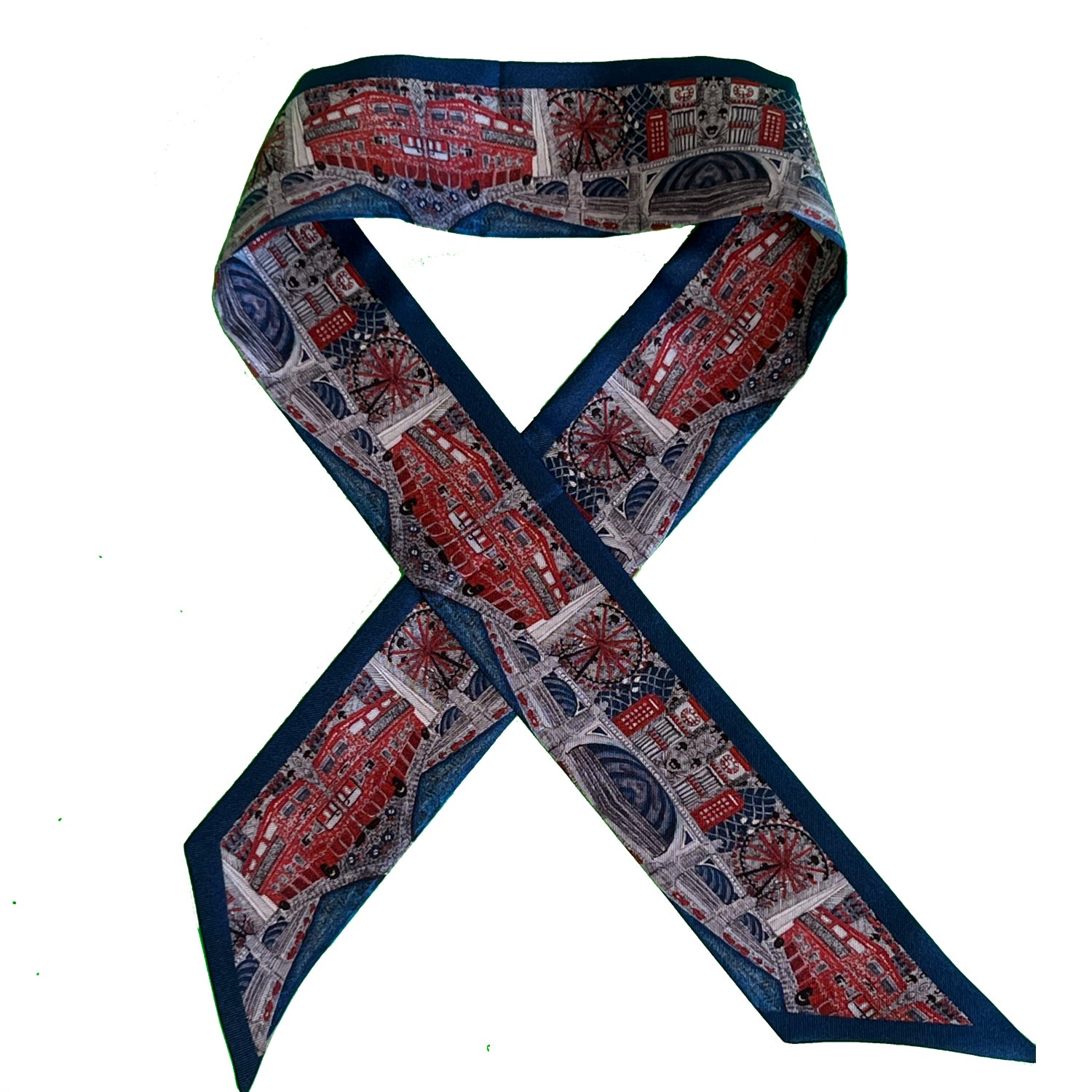 London Twilly Silk Scarf - Elegant Floral Print Fashion Accessory for Women | Perfect for Handbags, Hats & Gift Giving