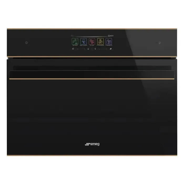 Smeg SOA4606WAPNR 45cm Combination Oven - Black | Built-in Microwave & Convection Oven | Perfect for Modern Kitchens, Small Spaces & Gourmet Cooking