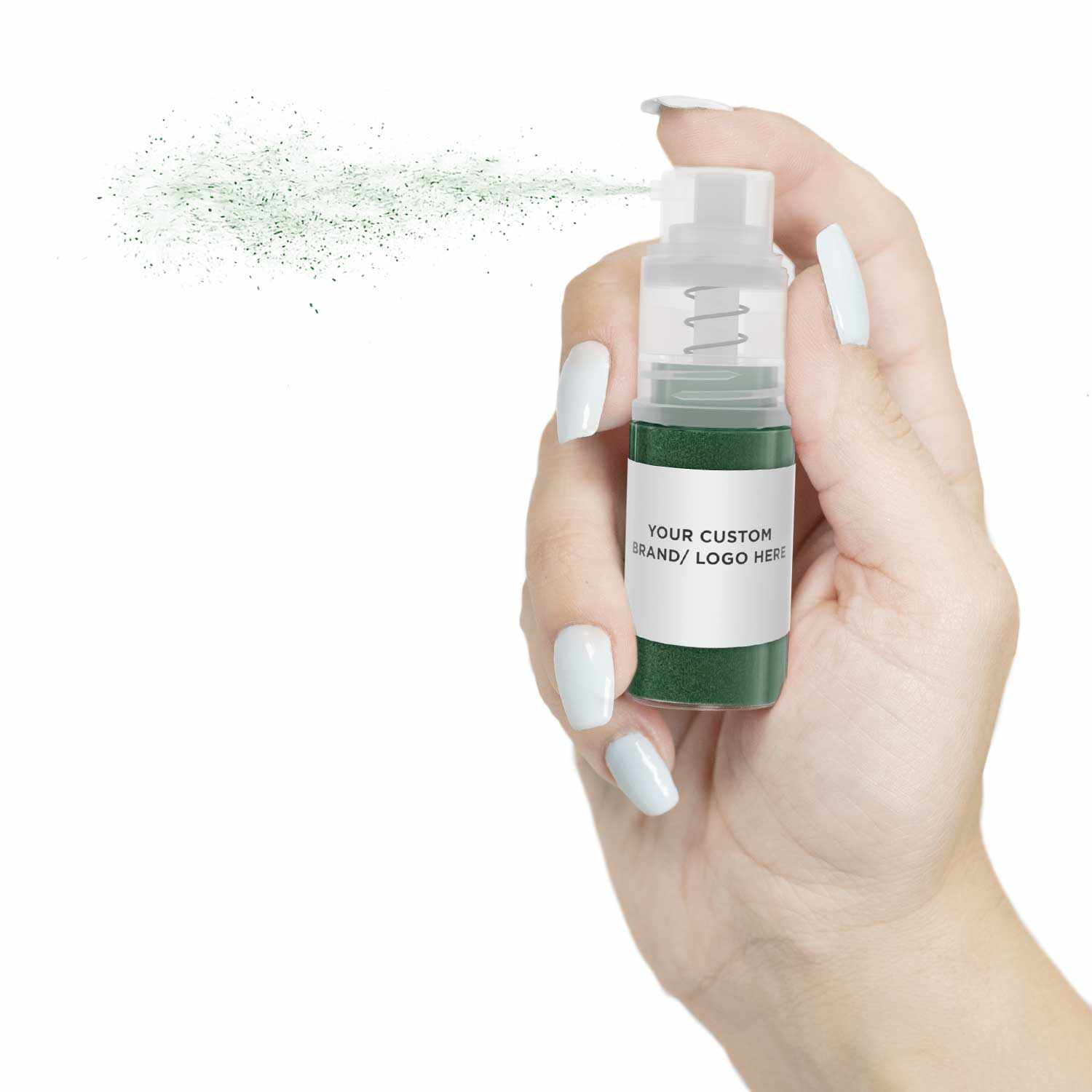 Dark Green Brew Glitter Mini Spray Pump - Private Label Cosmetic Glitter for DIY Nails, Body Art & Festival Makeup | Perfect for Halloween, Mardi Gras & Costume Parties