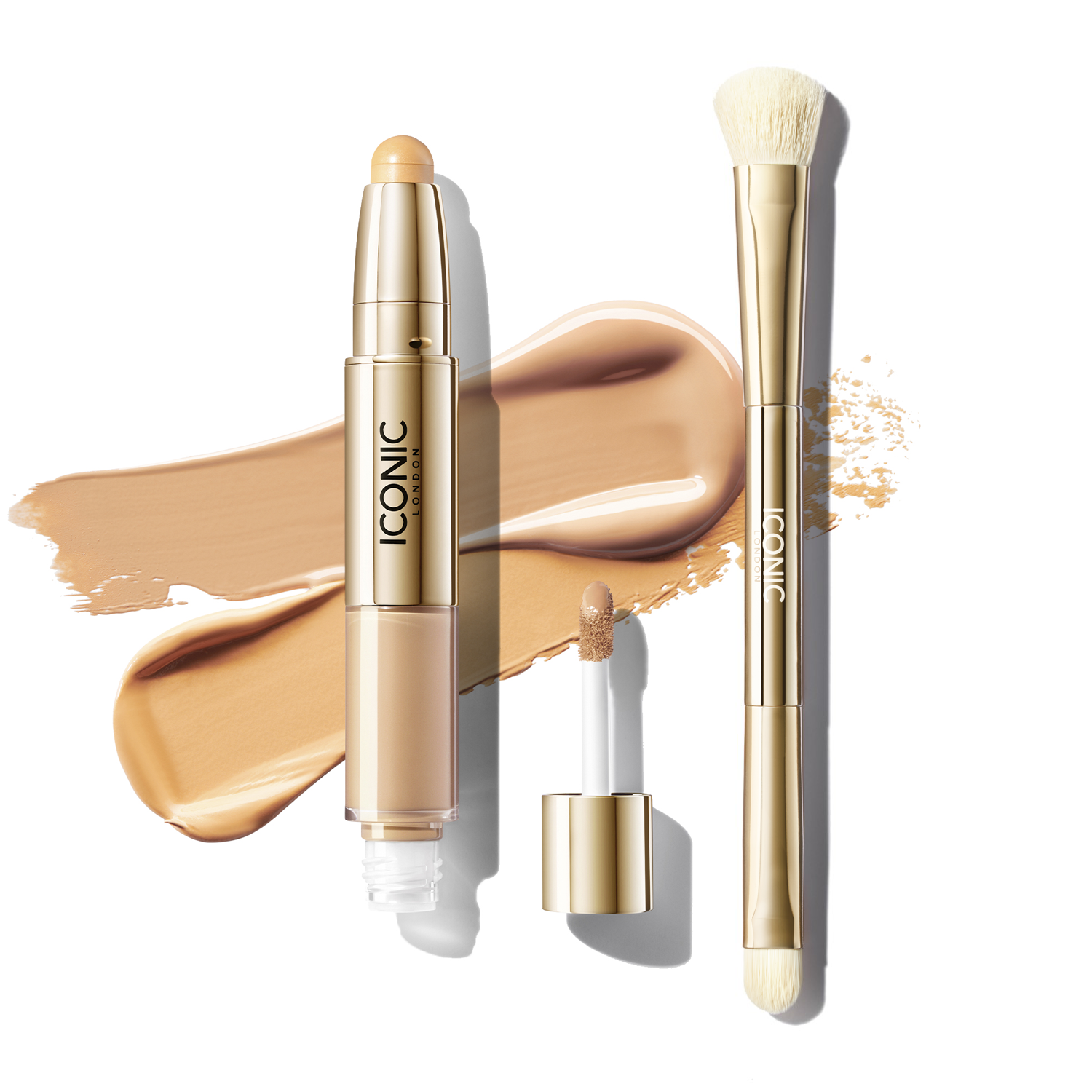 Radiant Concealer & Brightening Duo with Brush - Full Coverage Makeup for Dark Circles & Blemishes - Perfect for Everyday Wear & Special Occasions