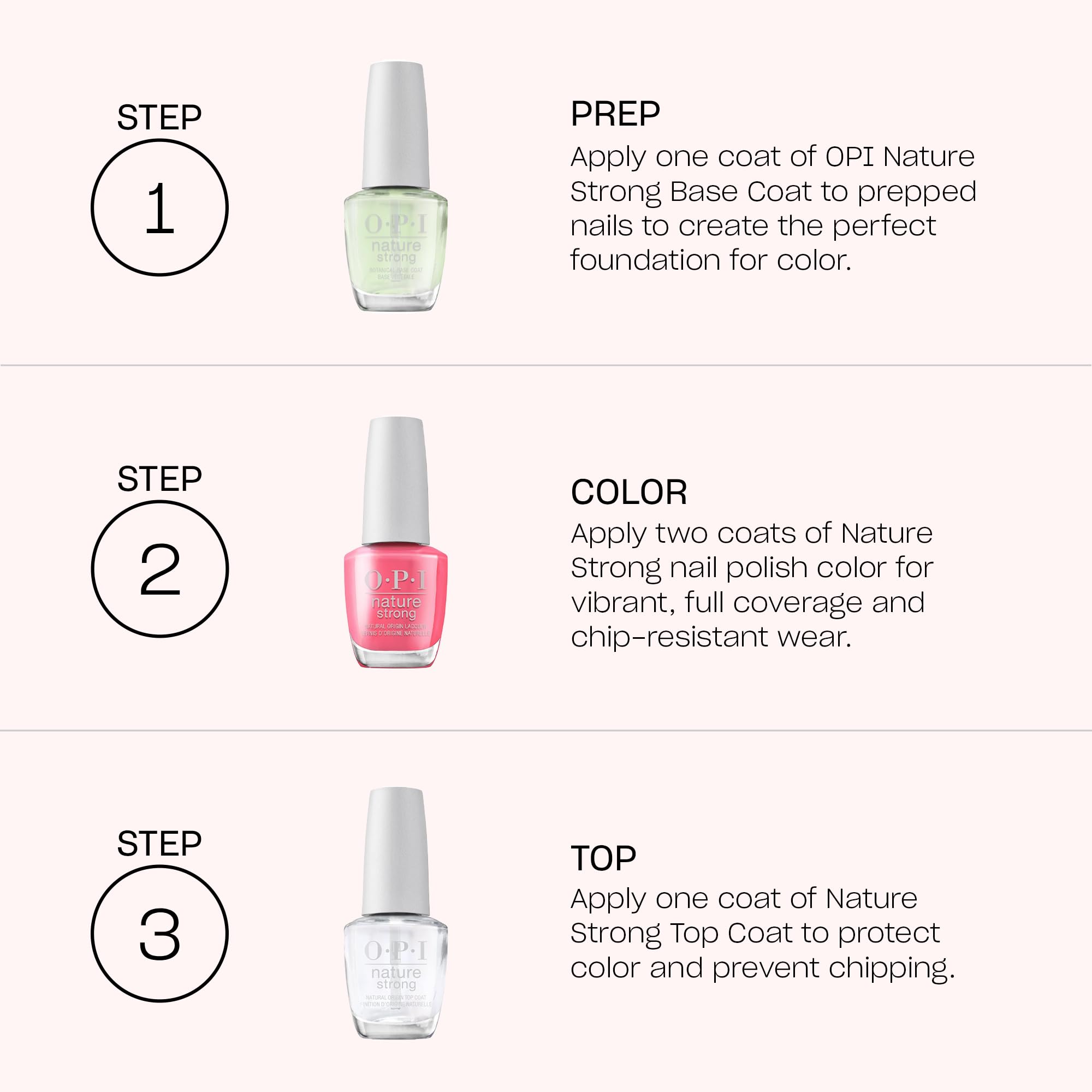 OPI Nature Strong Natural Origin Nail Polish - Clear Gel-Like Vegan Base & Top Coat | Plant-Based, Cruelty-Free, Eco-Friendly Formula | Perfect for Manicures, Pedicures & At-Home Nail Care