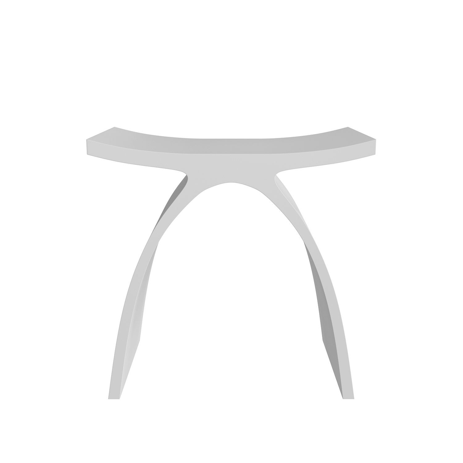 DAX Solid Surface Bathroom Stool - Freestanding Shower Bench with Non-Slip Matte White Finish - 16.75