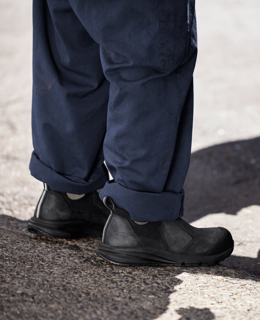 Men's Vista Energy+ Work Shoes with Carbon Toe & ESD Protection - Coffee Bean/Black Color - Slip Resistant Safety Shoes for Electricians, Warehouse & Construction Workers