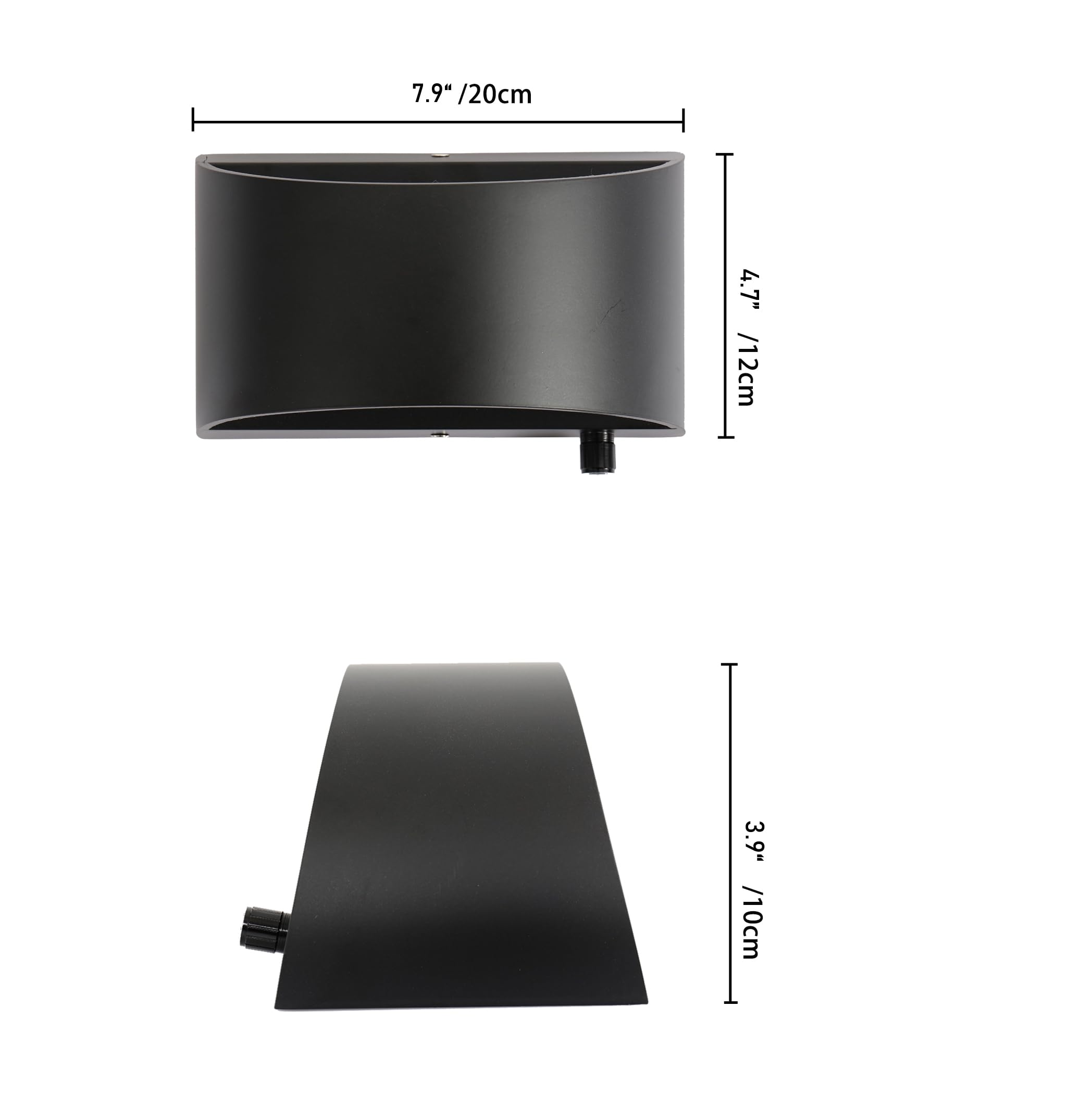 Modern Dimmable LED Wall Sconce Light Fixture 12W - Up/Down Aluminum Vanity Wall Lighting with Switch for Living Room Bedroom Hallway (Black, 6000K) - Perfect for Ambient Lighting & Home Decor