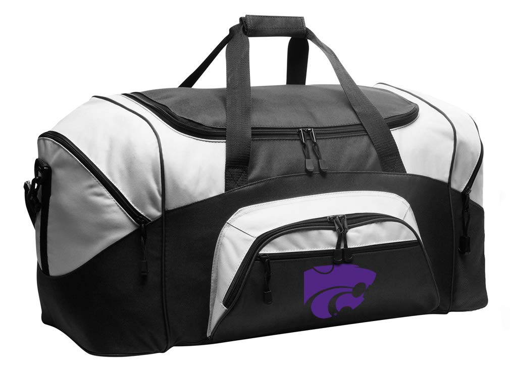 Kansas State Wildcats Large Duffle Bag - K-State Gym Bag, Travel Suitcase in Purple & Black - Perfect for College Sports, Gym Workouts & Weekend Getaways