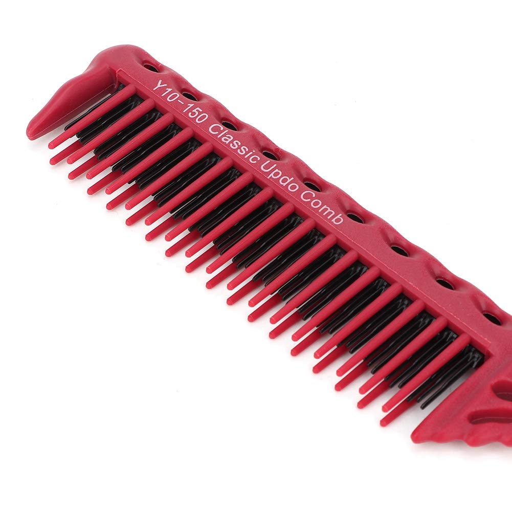 Professional Hair Styling Comb - 3 Row Barber Comb for Salon & Home Use - Detangling, Styling & Modeling Tool - Perfect for Hairdressers & DIY Hair Care (Red) - Great for Salon Treatments, Home Styling & Hair Extensions