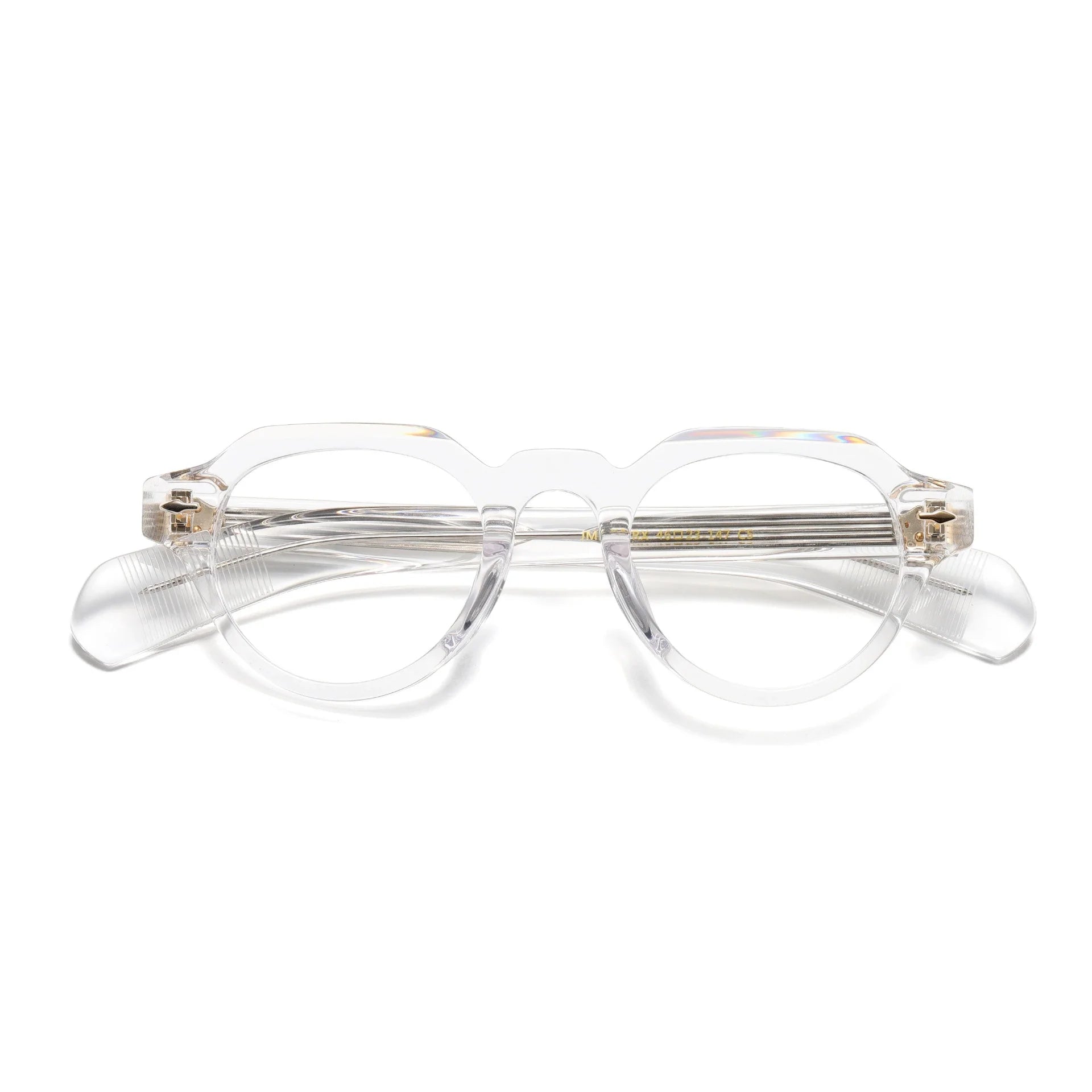 Unisex Full Rim Flat Top Round Thick Acetate Eyeglasses 409139 - Stylish & Durable Eyewear for Men & Women - Perfect for Reading, Work, and Fashion Accessories