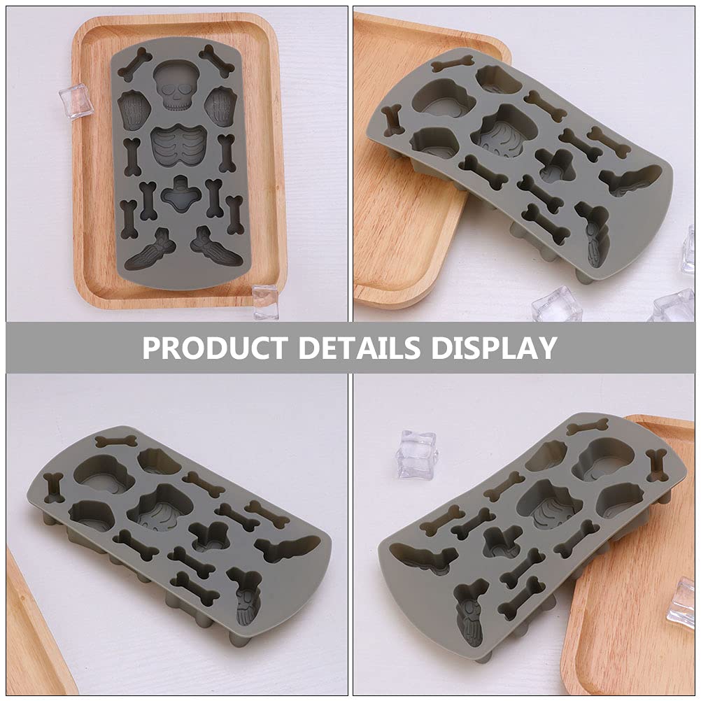 2-Pack Silicone Human Skeleton Cake Molds - Halloween Baking Molds for Cookies, Candy & Cupcakes - Reusable Skull-Shaped Biscuit Stamps - Perfect for Halloween Parties, DIY Desserts & Spooky Treats