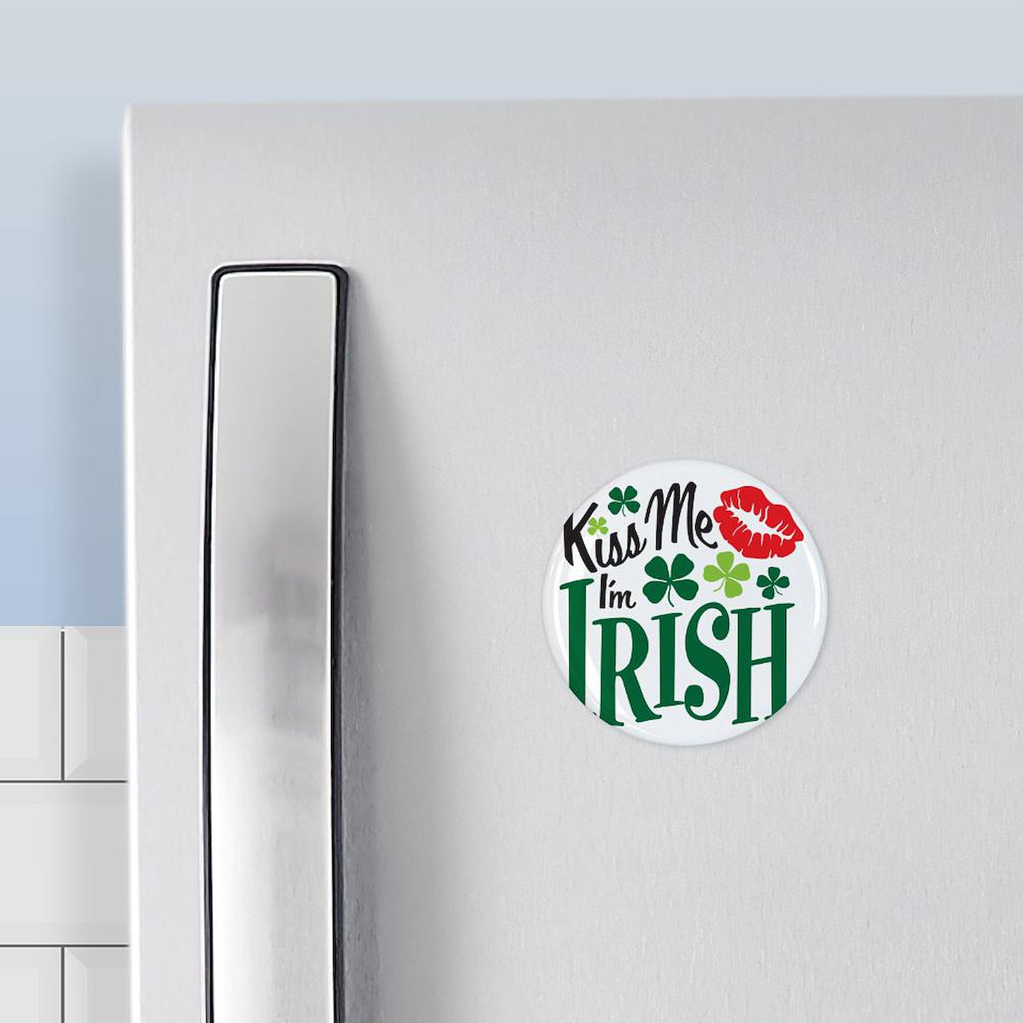 Kiss Me I'm Irish 2.25 Inch Round Button Magnets (10 Pack) - Fun St. Patrick's Day Decor for Fridge, Office & Home - Perfect for Irish Pride & Party Decorations