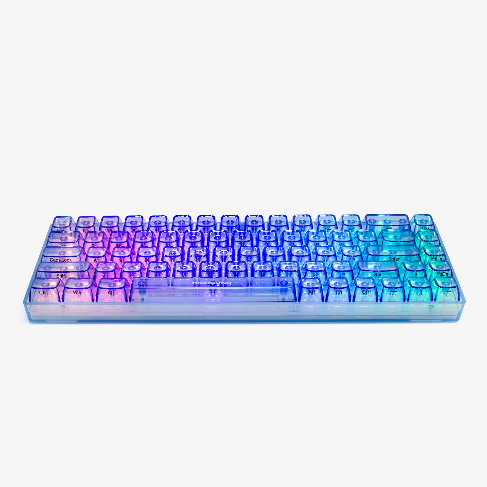 Clear Sapphire Basecamp 65 Mechanical Keyboard with Silent Glacier Switches - Compact 65% Layout for Gaming, Typing & Office Work