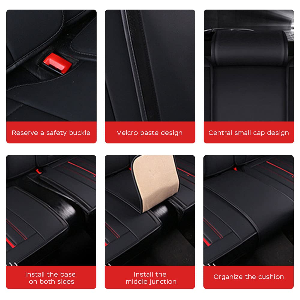 2007-2021 Jeep Compass Universal Car Seat Covers - Waterproof, Anti-Slip, Airbag Compatible - Black & Red - Easy to Clean Car Protectors for Comfort & Style - Perfect for Daily Commute, Road Trips & Outdoor Adventures