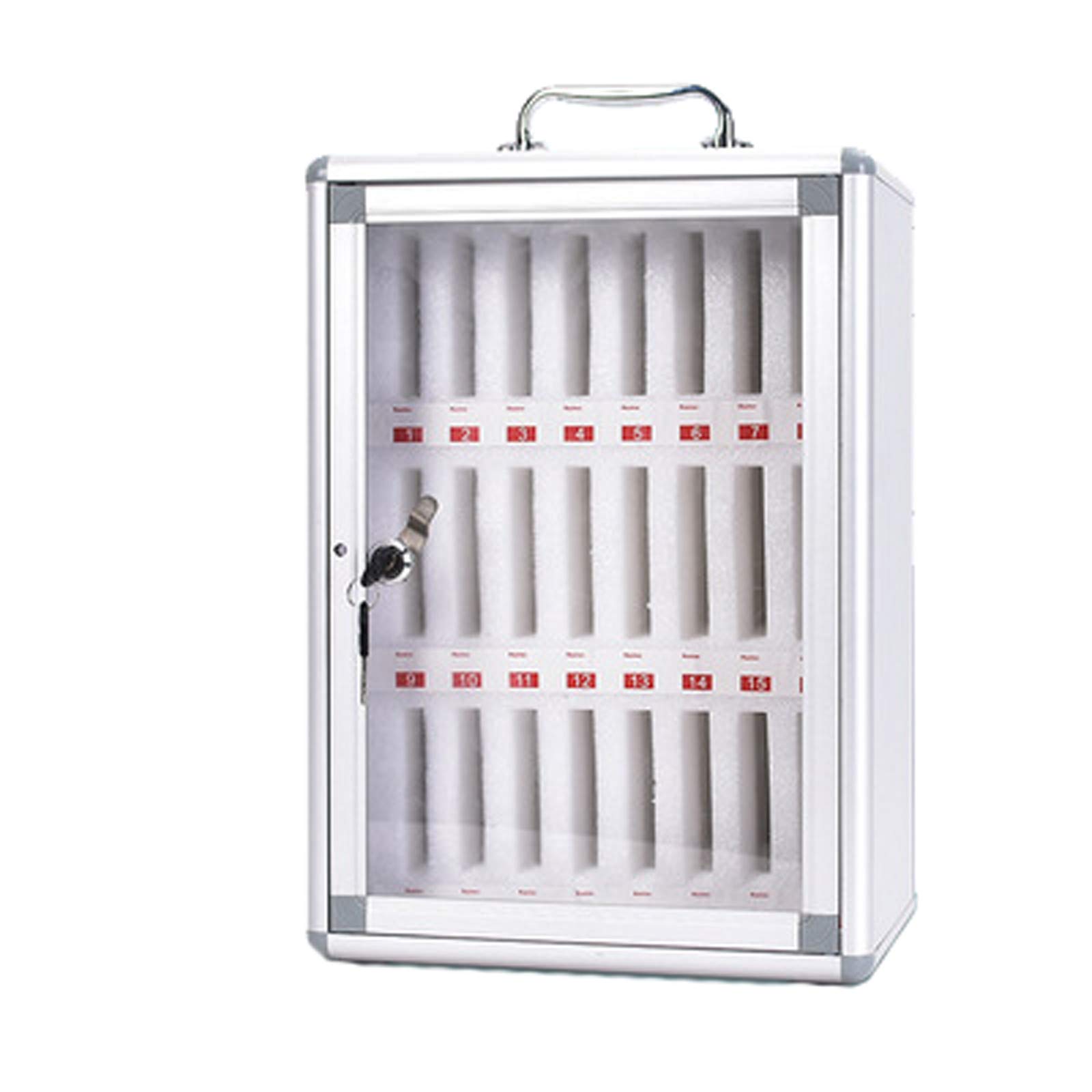 Wall Mounted Cell Phone Storage Locker - 24 Slots Organizer Cabinet for Office, School & Meeting Rooms | Secure Phone Charging Station with Key Lock | Perfect for Classroom, Workplace & Public Spaces