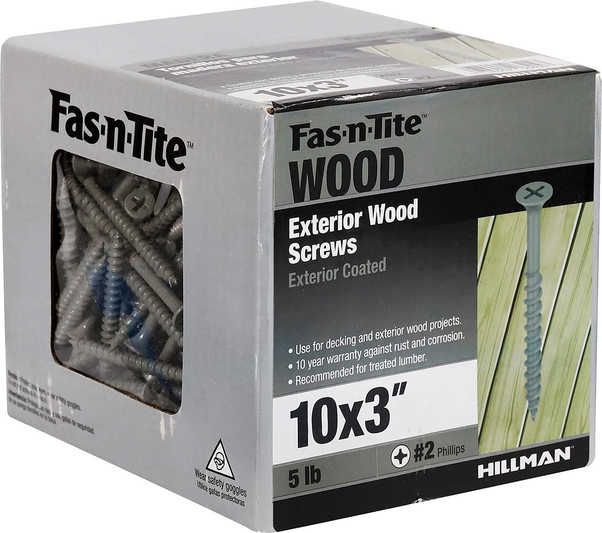 HILLMAN FASTENERS 48390 292-Piece Gray Wood Screws - Premium Construction & DIY Fasteners for Furniture, Cabinets, and Home Improvement Projects