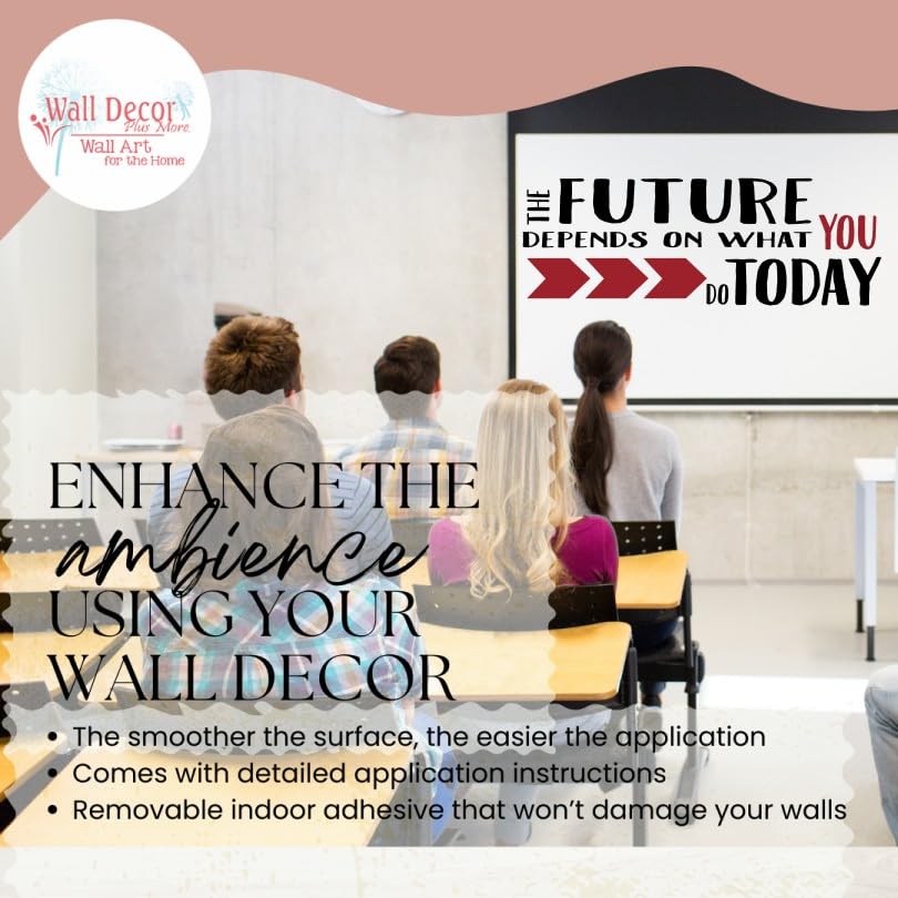 Motivational Wall Sticker Decal - Future Depends on You (33x11 Inch) for Home & Office