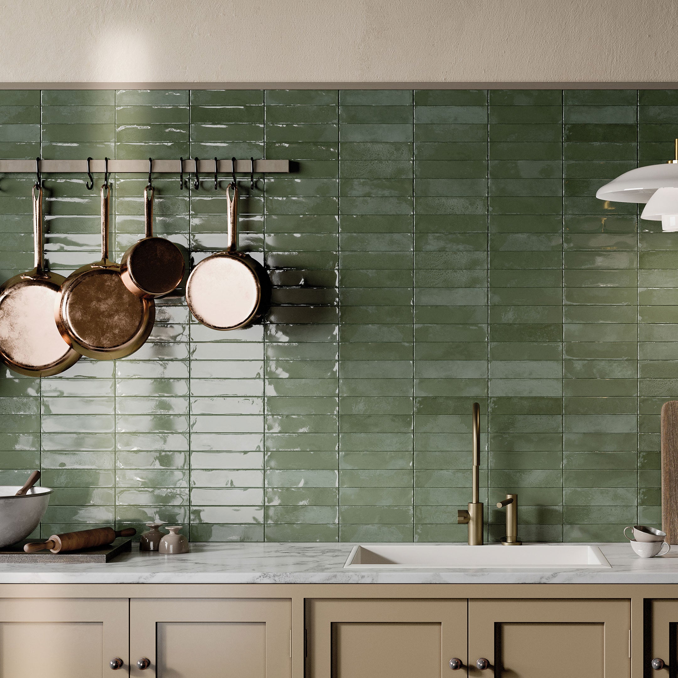 Authentic Marrakech Zellige Subway Tiles - Handcrafted Moroccan Ceramic Wall Tiles for Kitchen Backsplash, Bathroom & Shower Renovation