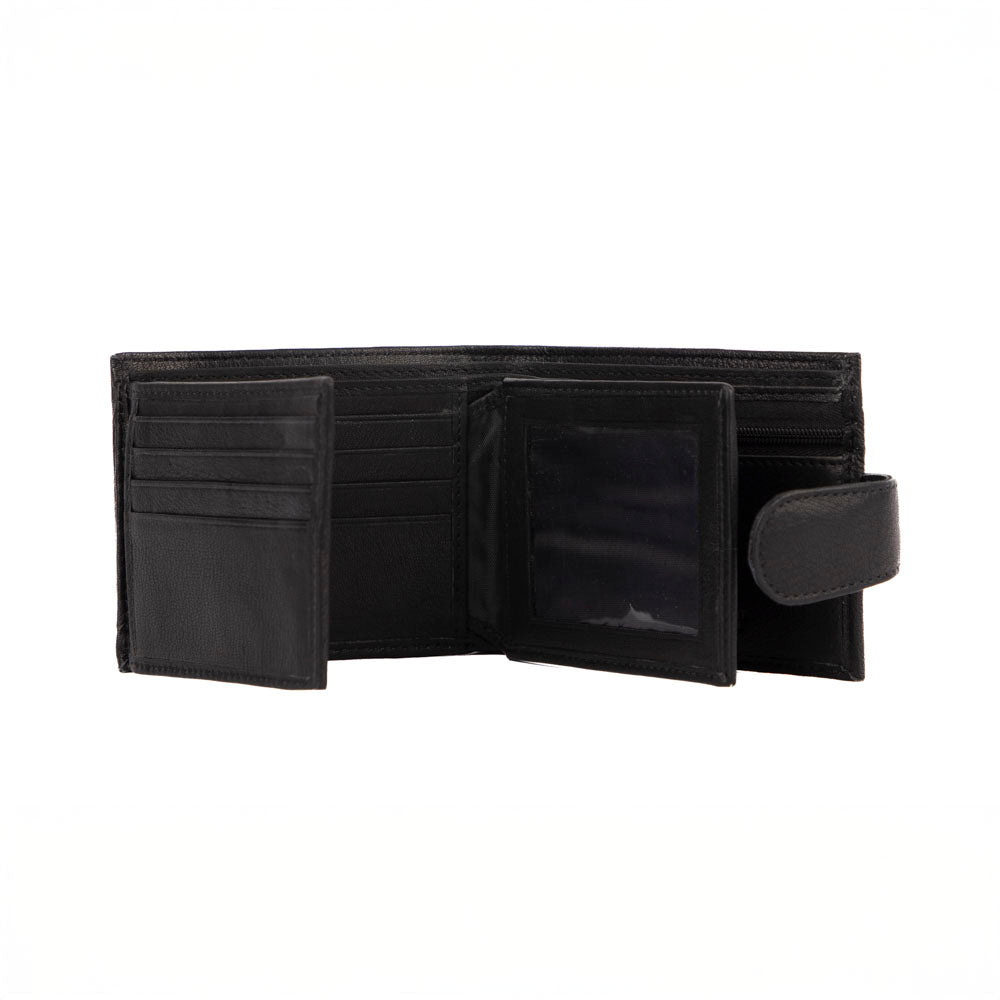 Tracker Core RFID Leather Double Center Wing Wallet with Snap Closure - Secure & Stylish RFID Blocking Wallet for Travel, Business, and Everyday Use