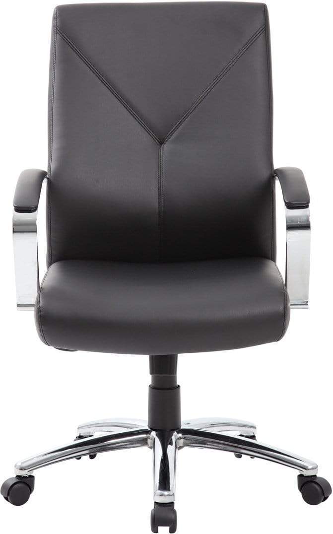 Premium Boss LeatherPlus Executive Office Chair [B10101 BK] - Ergonomic High Back Desk Chair for Home & Business Workspaces