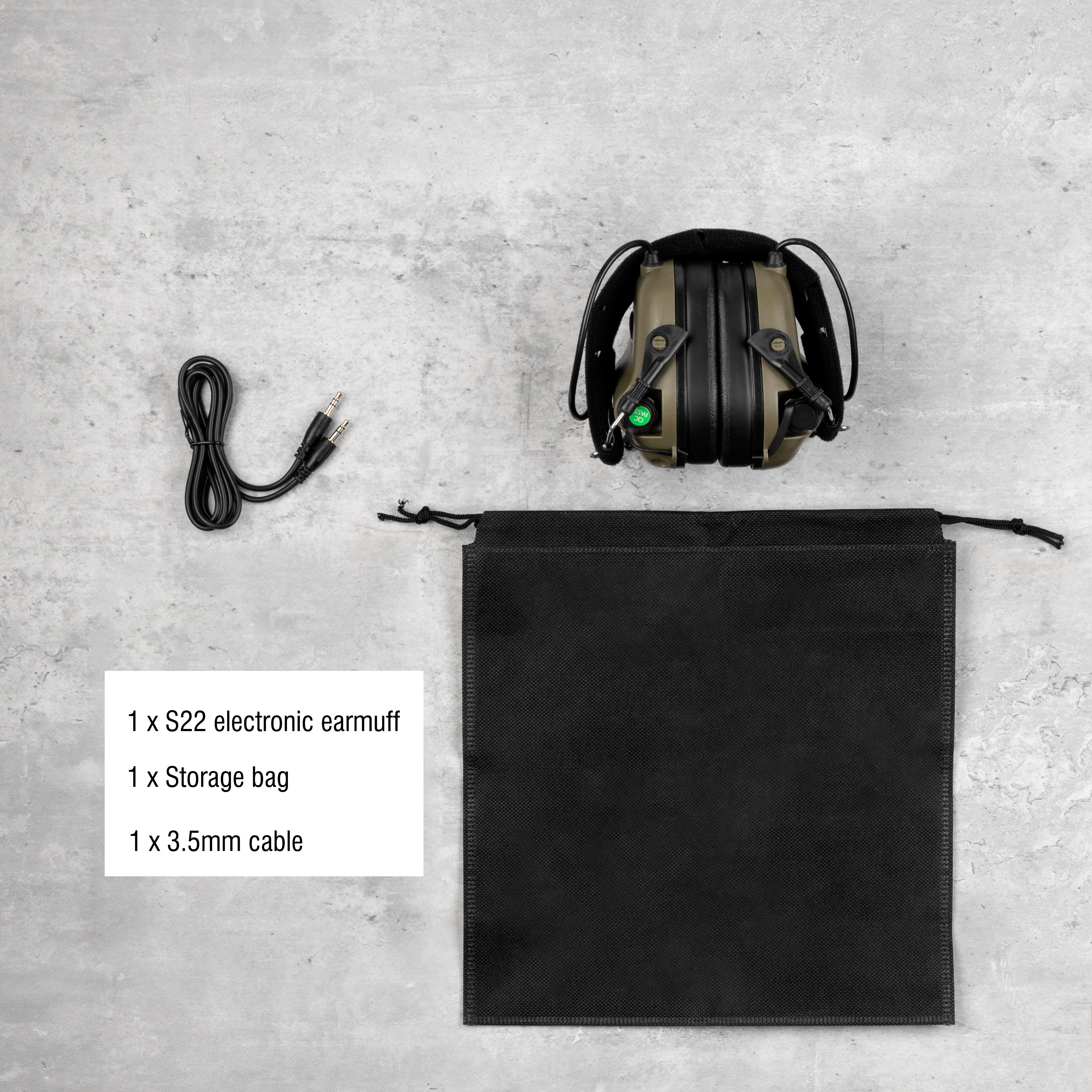 Raddy S22 Electronic Shooting Earmuffs - NRR 22dB Noise Canceling & Sound Amplification for Hunting, Shooting Range & Outdoor Sports (Discontinued)