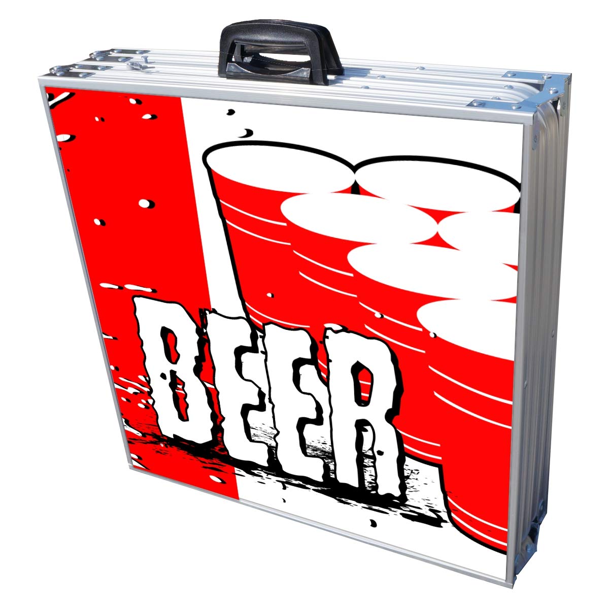 8-Foot Professional Beer Pong Table with Cup Holes & LED Glow Lights - PartyPong Edition | Perfect for Backyard Parties, Tailgates & College Events