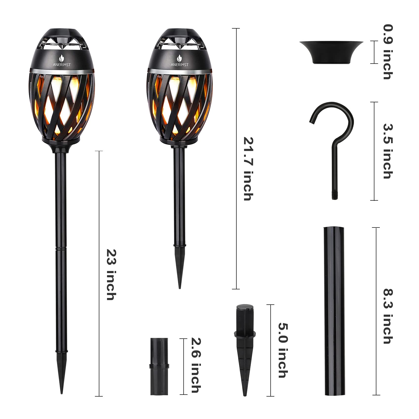 ANERIMST Speaker Pole Mount & Ground Stake with Hook - Compatible with ANERIMST Wireless Bluetooth Speakers - Perfect for Outdoor Parties, Backyard Gatherings & Poolside Entertainment