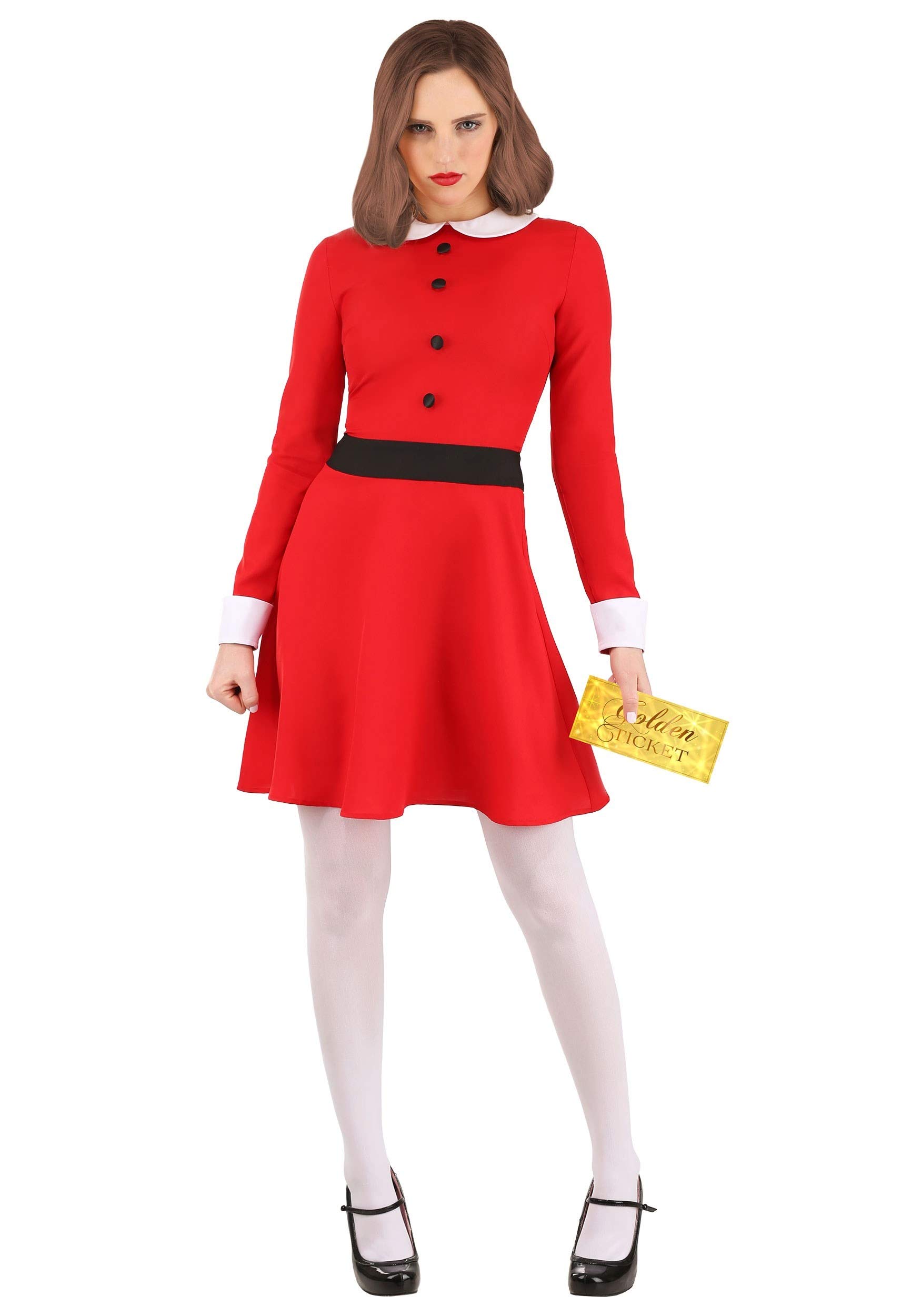 Willy Wonka Golden Ticket Winner Costume for Women - Lucky Chocolate Factory Victor Outfit - Perfect for Halloween, Cosplay & Themed Parties