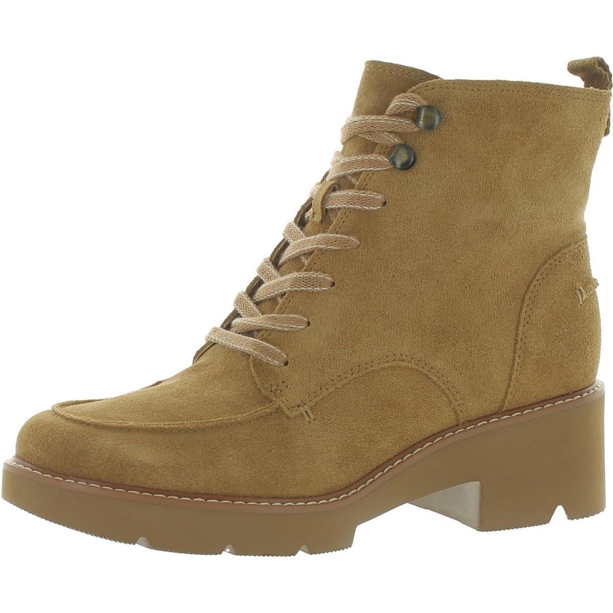Naturalizer Women's Dara Leather Combat Ankle Boots - Beige Size 9 Medium (B,M) - Stylish & Comfortable Boots for Casual Outfits, Work & Fall Fashion