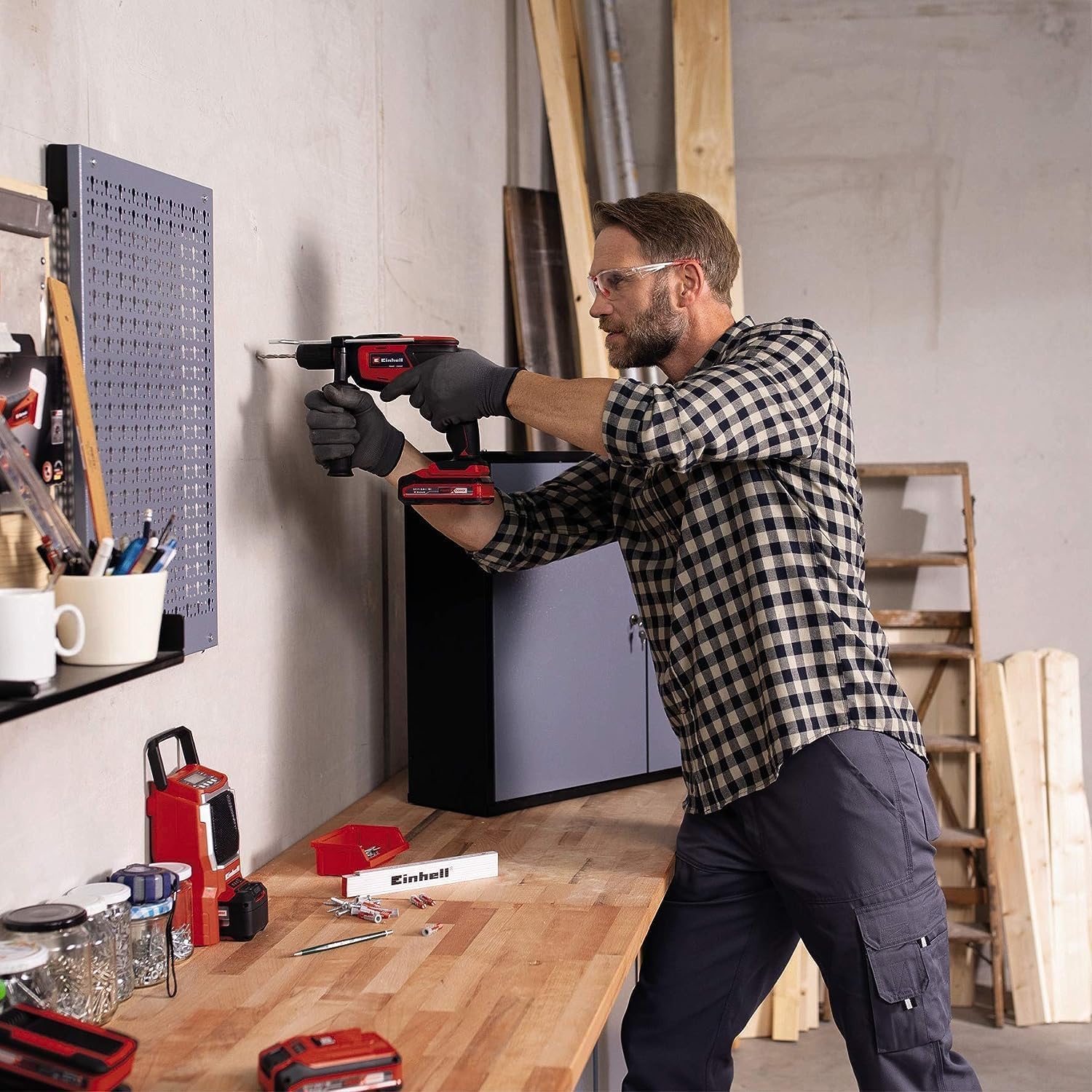 Einhell TE-ID 18 Li-Solo Power X-Change Cordless Hammer Drill - 18V Lithium-Ion, 13mm Max Drilling Capacity in Concrete, Quick-Change Chuck, Drill & Hammer Function (Battery & Charger Not Included) - Perfect for DIY Projects, Home Renovations & Professional Construction Work