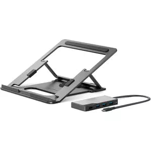 ALOGIC Flex Adjustable Laptop Stand with USB C Hub (UCFUHD SGR) - Ergonomic Aluminum Computer Riser for MacBook, iPad & Notebook - Perfect for Home Office, Workstation & Travel Use